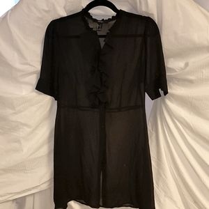 Forever21 Black Sheer Short Sleeve Blouse